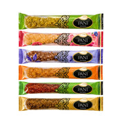 Nabat blandsmakspinnar från PANI i flera färger, individuellt förpackade.