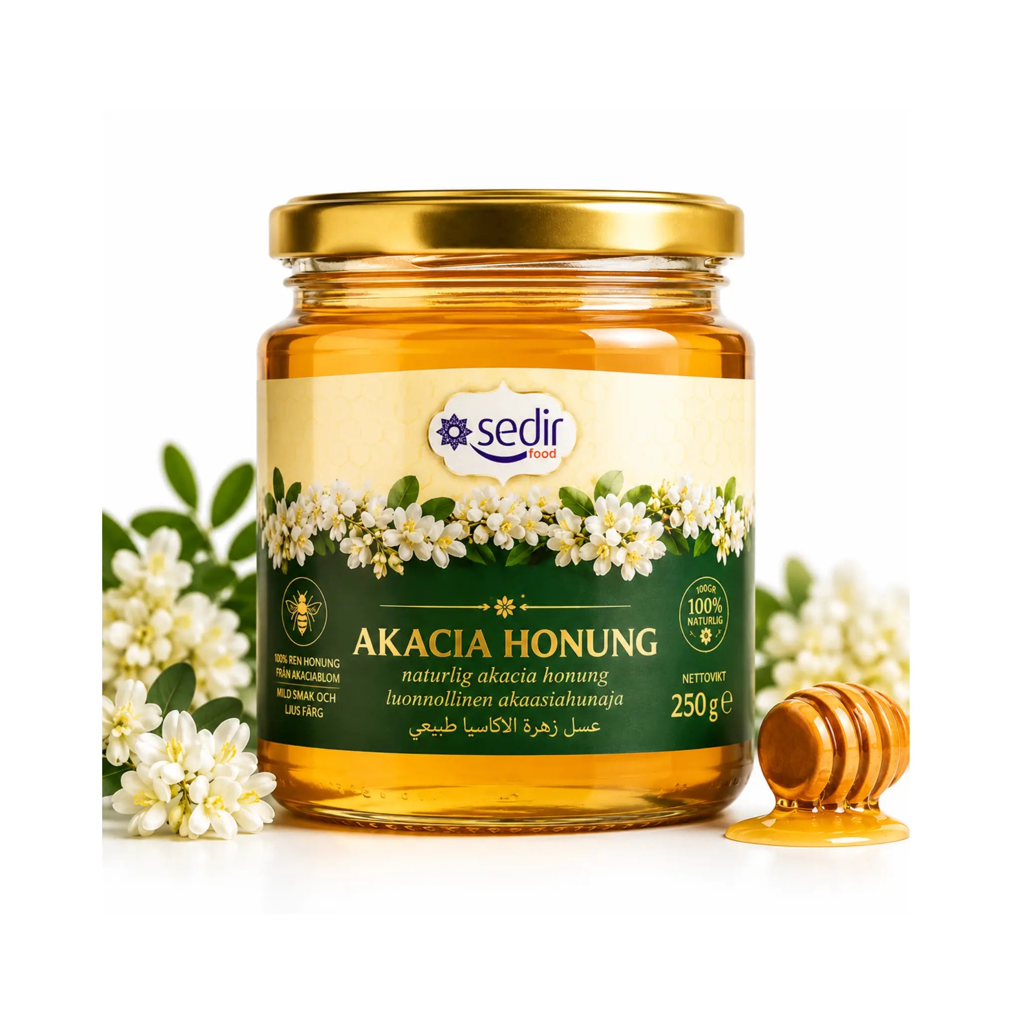 Honungsburk med akaciahonung, 250 g, Sedir