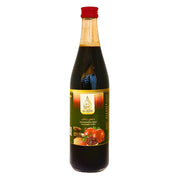 Glasflaska med Al-Quds granatäpplesirap 600ml, orientalisk produkt med röd kork