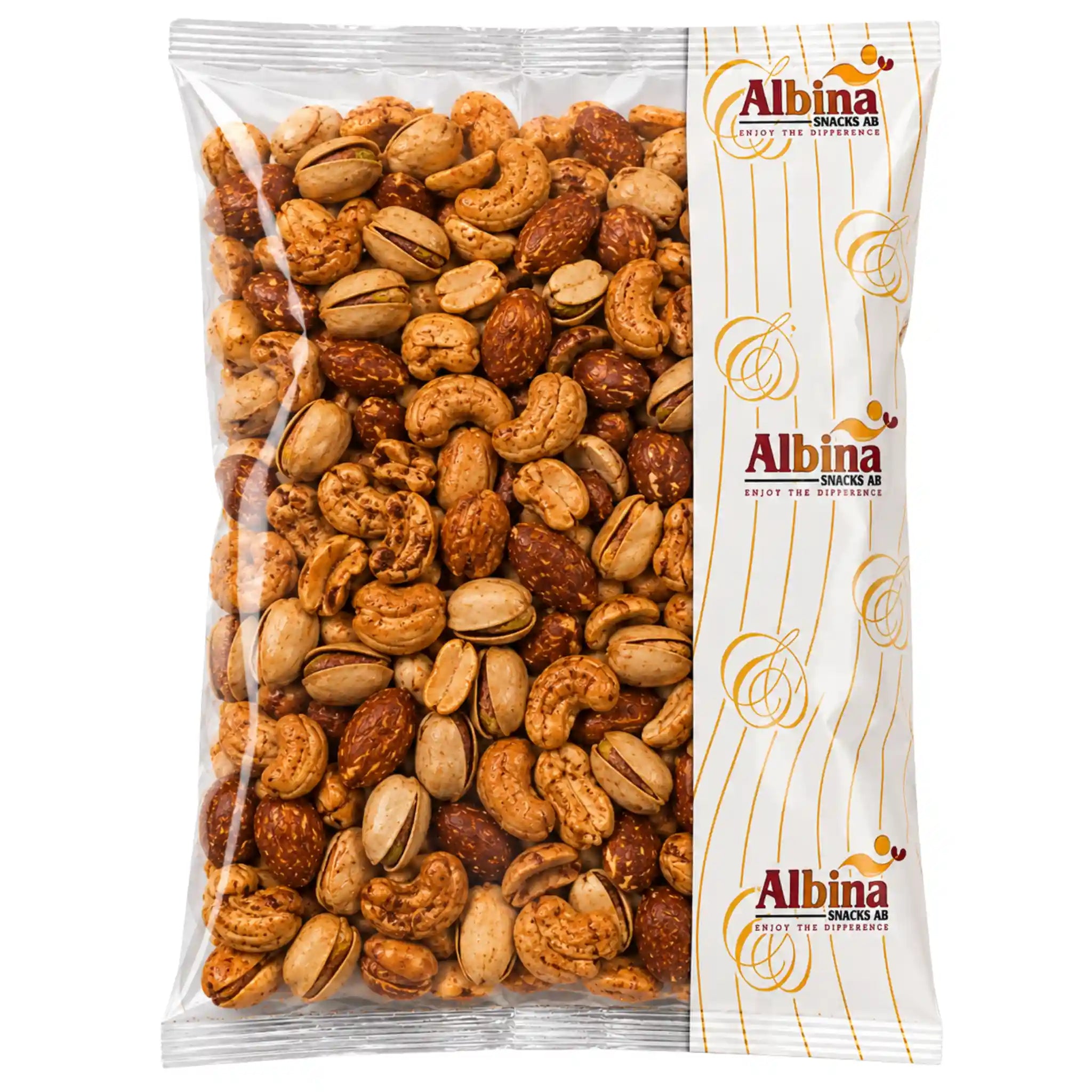 Albina rökta nötter i påse, 1 kg