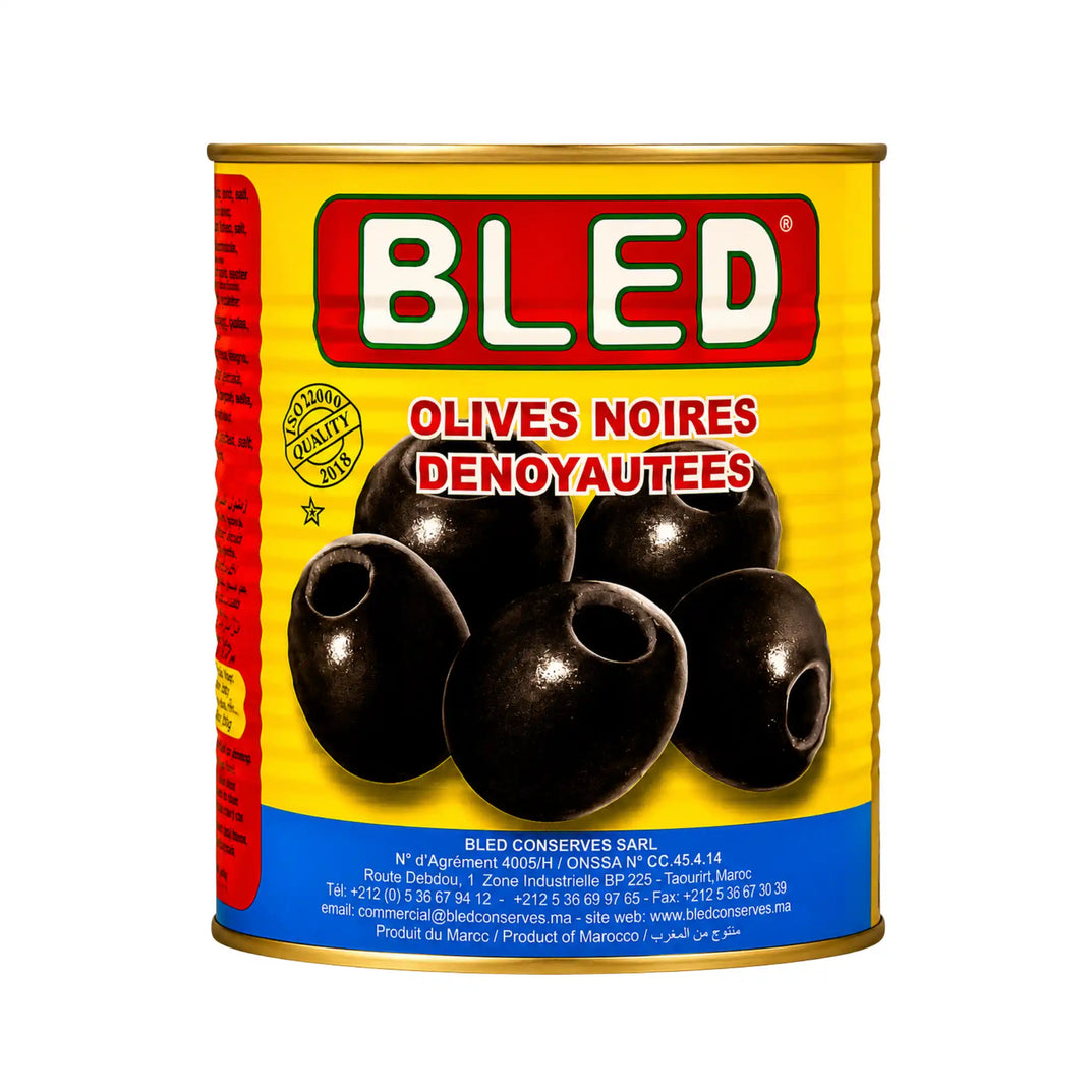 BLED svarta oliver urkärnade 850g