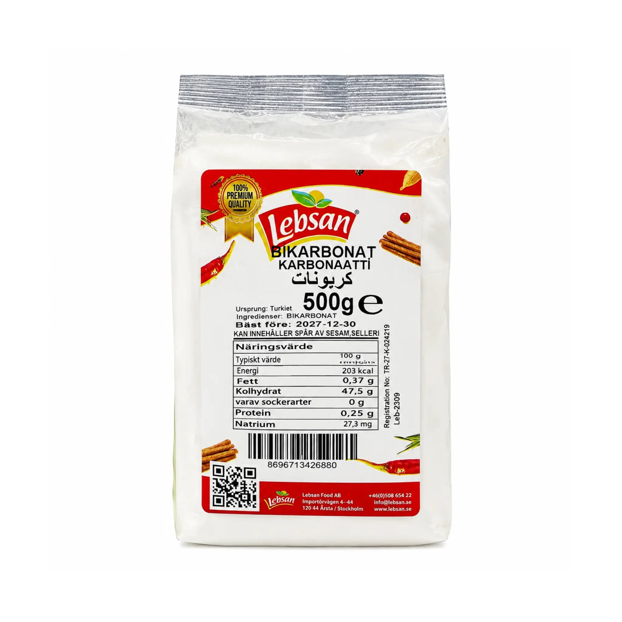 Lebsan natriumbikarbonat i förpackning, 500 g