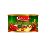 Chtoura Foods hummus tahina chili, burk med lock och etikett