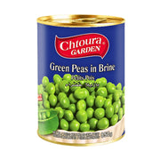 Burk med gröna ärtor i saltlag, 850g, med blå etikett och ärtbild på framsidan.