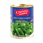 Konservburk med grön okra i saltlag, orientaliska kolonialvaror, 840g