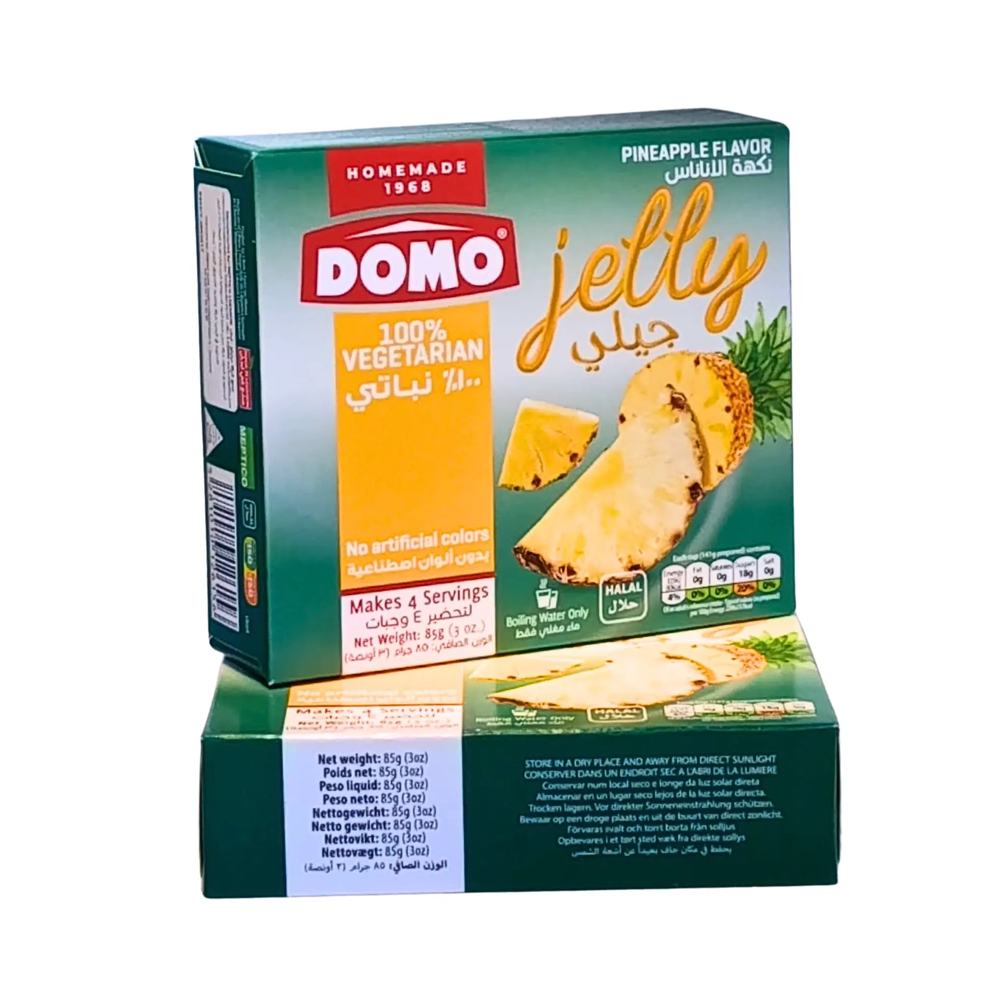 DOMO ananasgelé 85 g i grön låda