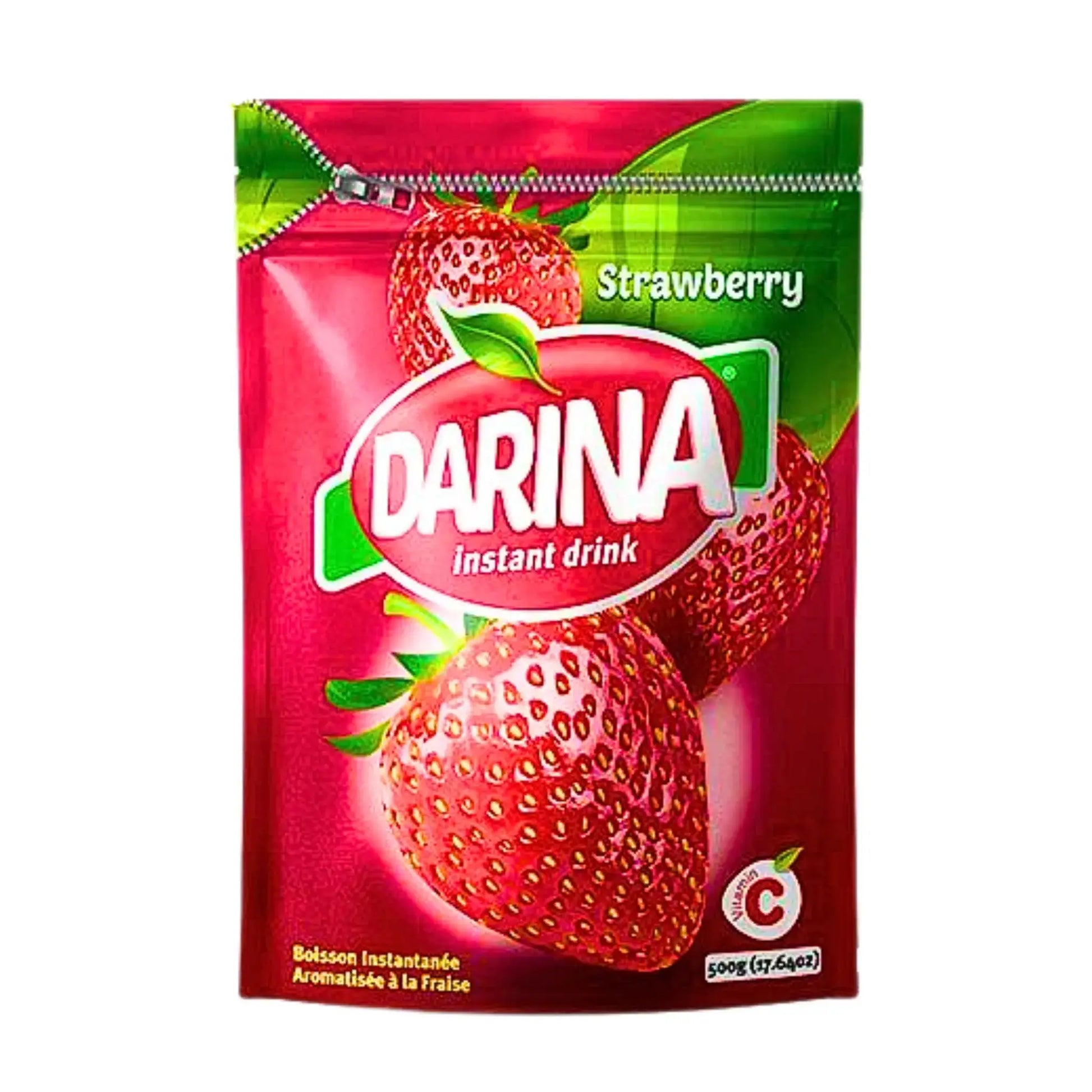 Darina jordgubb juicepulver 500g påse med färska jordgubbar, instant dryck