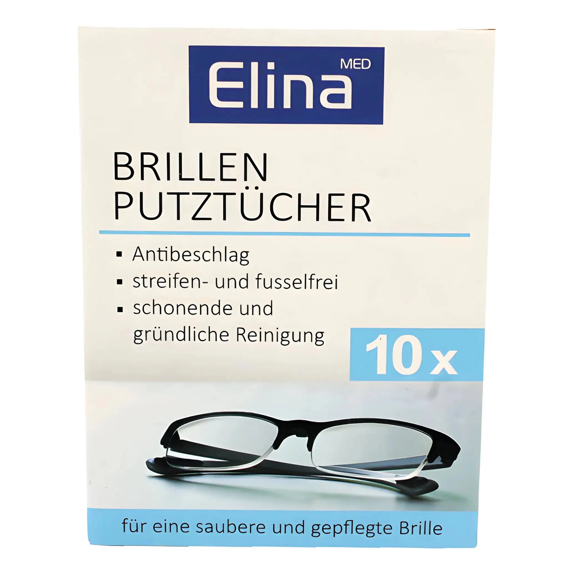Elina glasögonrengöringsdukar för effektiv och skonsam rengöring, förpackning 10-pack