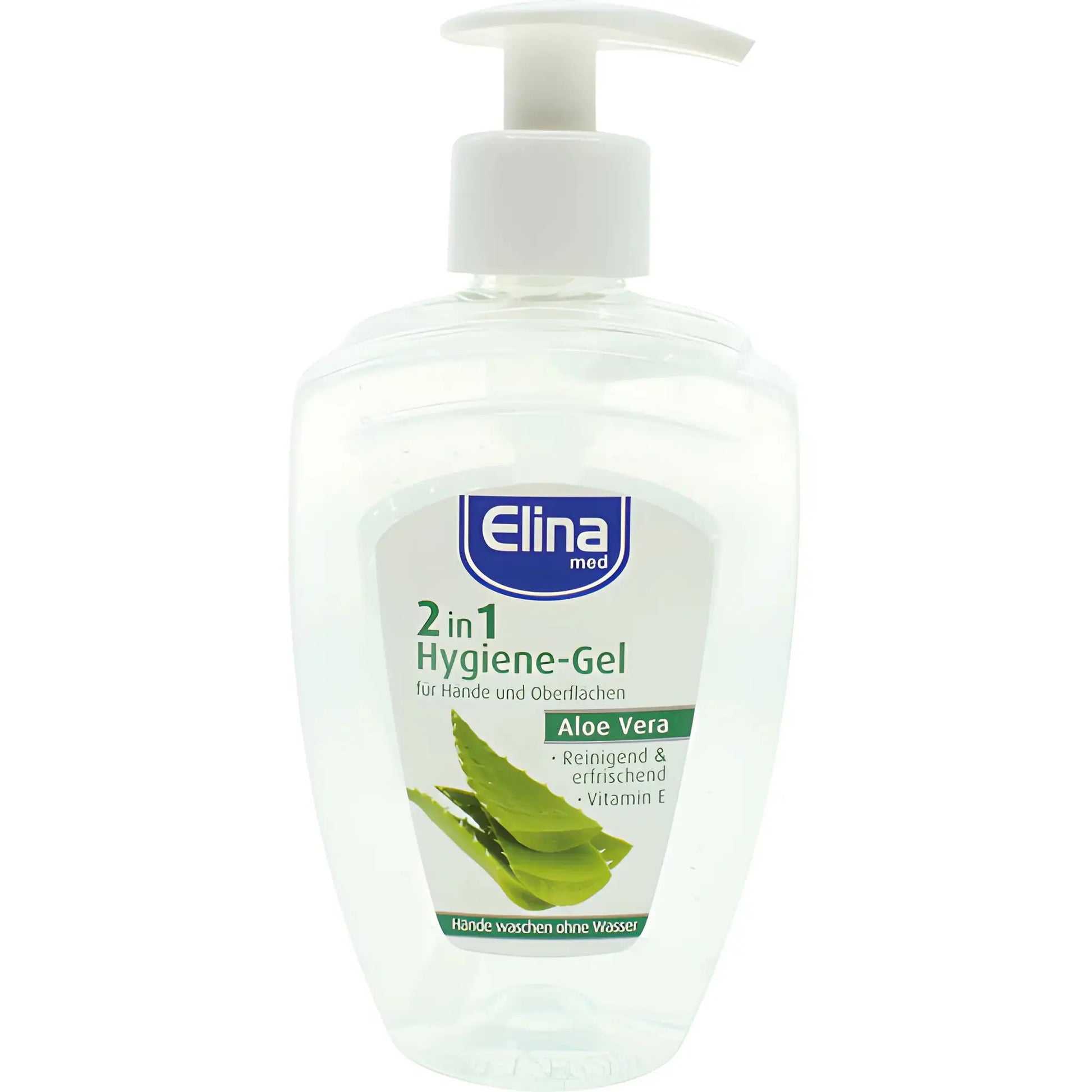 Elina 2-i-1 hygiengel med aloe vera, pumpflaska för händer och ytor
