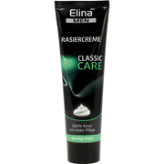 Elina Men rakkräm tub, svart med grön design, classic care milt raklödder för män