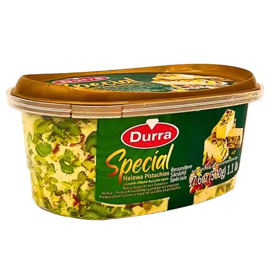 Durra special halawa pistachios 500g plastburk orientalisk dessert med pistagenötter