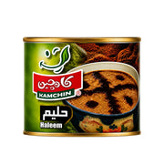 Haleem Kamchin 480 g matburk med etikett och bild på ångande gryta