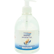 Flaska med handdesinfektionsgel med pump, transparent gel för hygien och rengöring