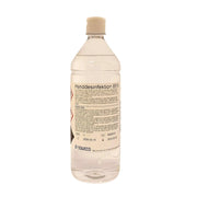Handdesinfektion 85% i 1-liters plastflaska med vit kork, desinfektionsmedel