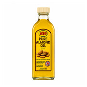KTC mandelolja i glasflaska, 200 ml, med kork och etikett