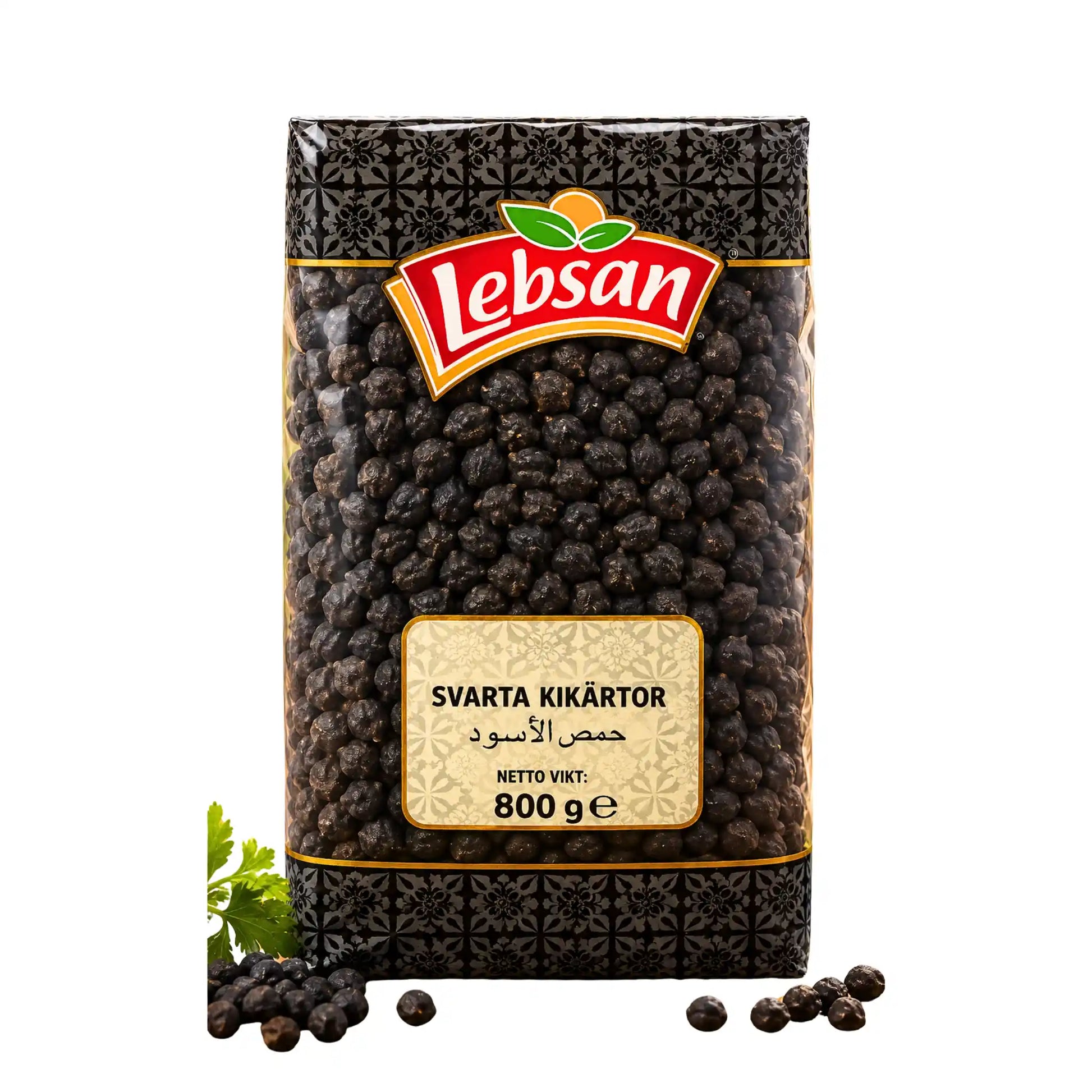 Påse med Lebsan Torra Svarta Kikärtor 800g på shirdill.com.