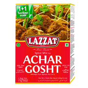 Kryddmix för Achar Gosht med bild på köttgryta, indisk mat, halal-certifierad, 100g förpackning