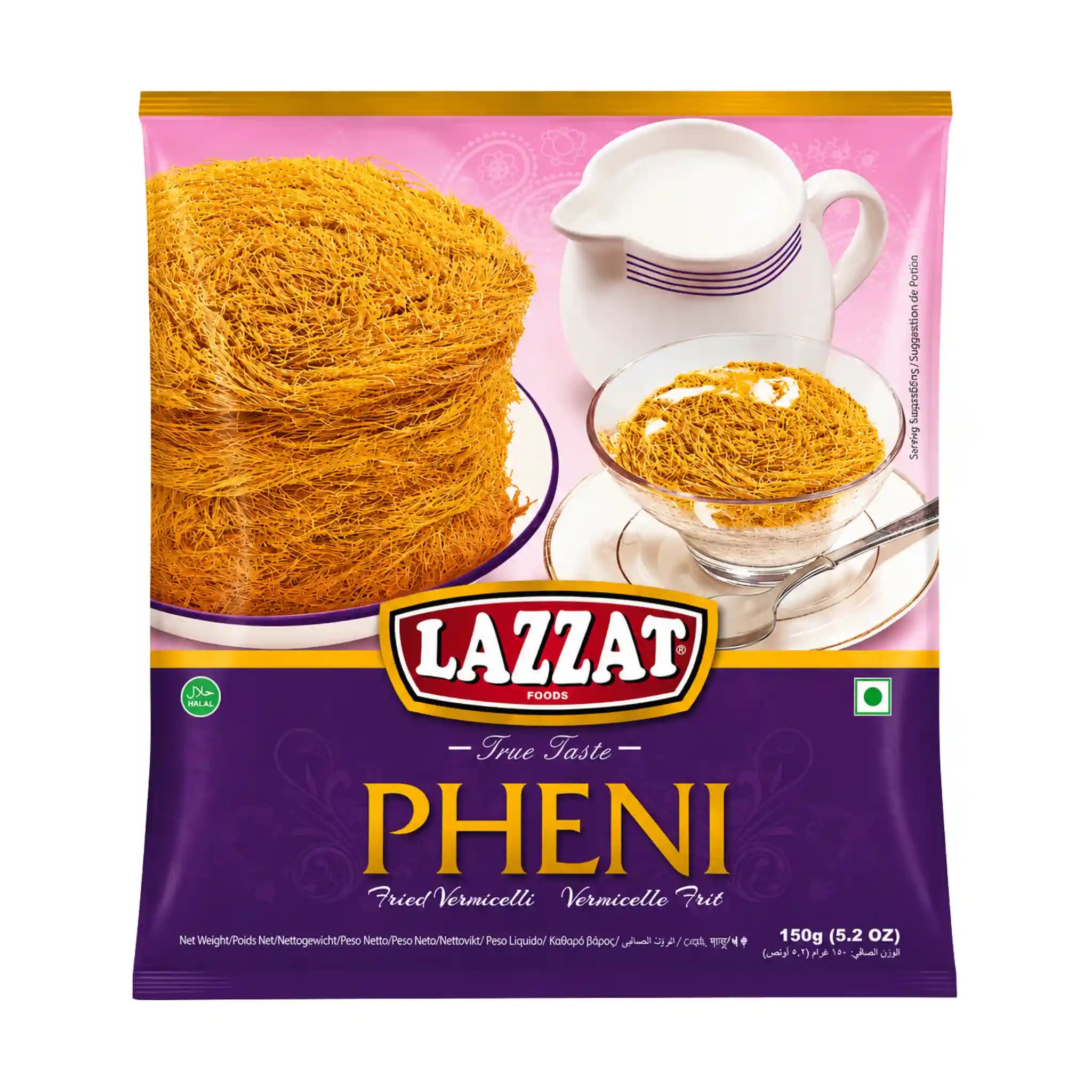 Lazzat Pheni friterade vermicelli-nudlar i 150 g förpackning