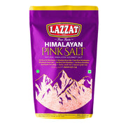 Påse med finmalt Himalayasalt, lila förpackning med bergmotiv och tydlig text.