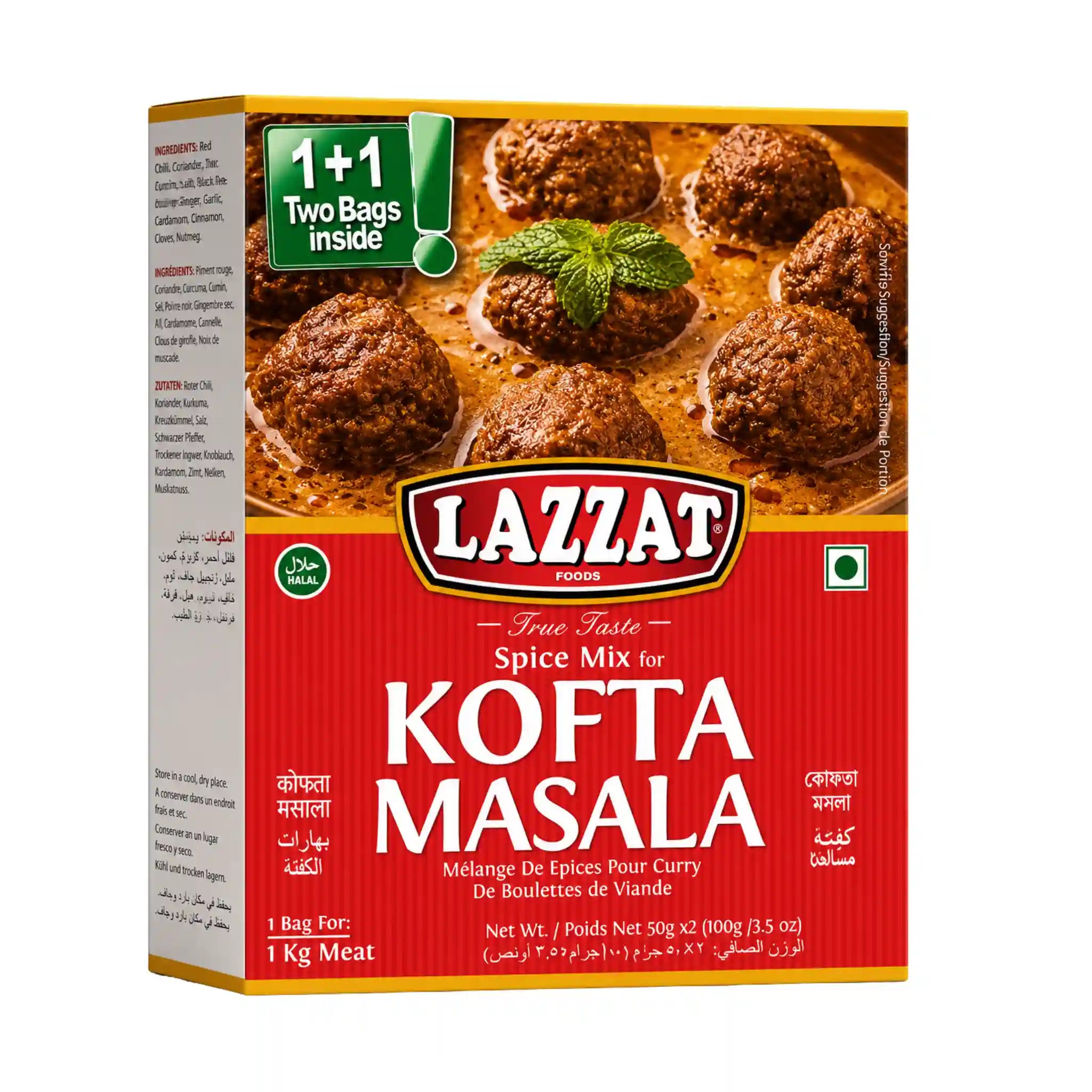 Lazzat kofta masala-kryddblandning i förpackning