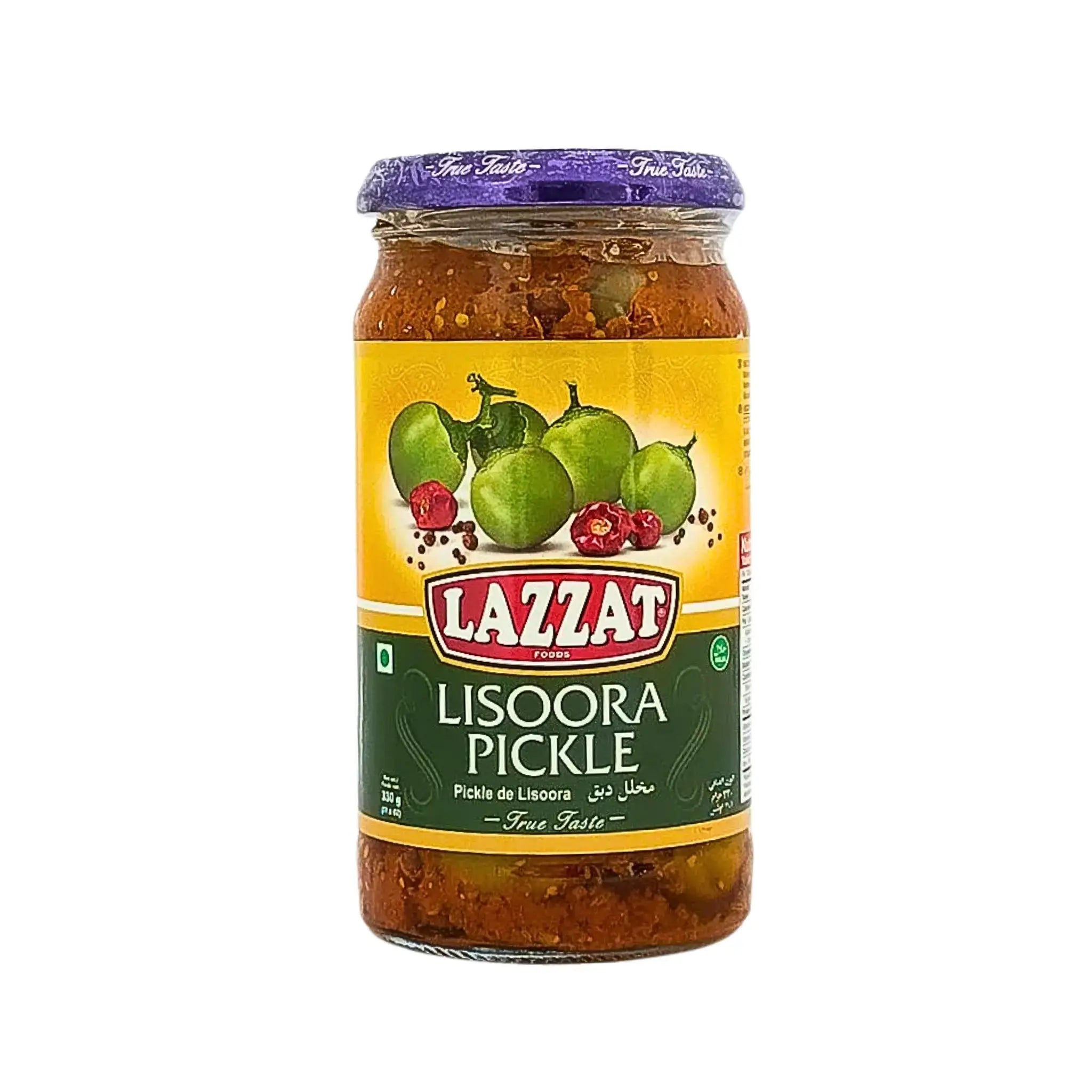 Glasburk med Lazzat Lisoora Pickle, orientaliskt inläggningsgrönsak, 330g