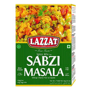 Lazzat Sabzi Masala kryddmix 100g, för grönsaksrätter, förpackning med grön bakgrund