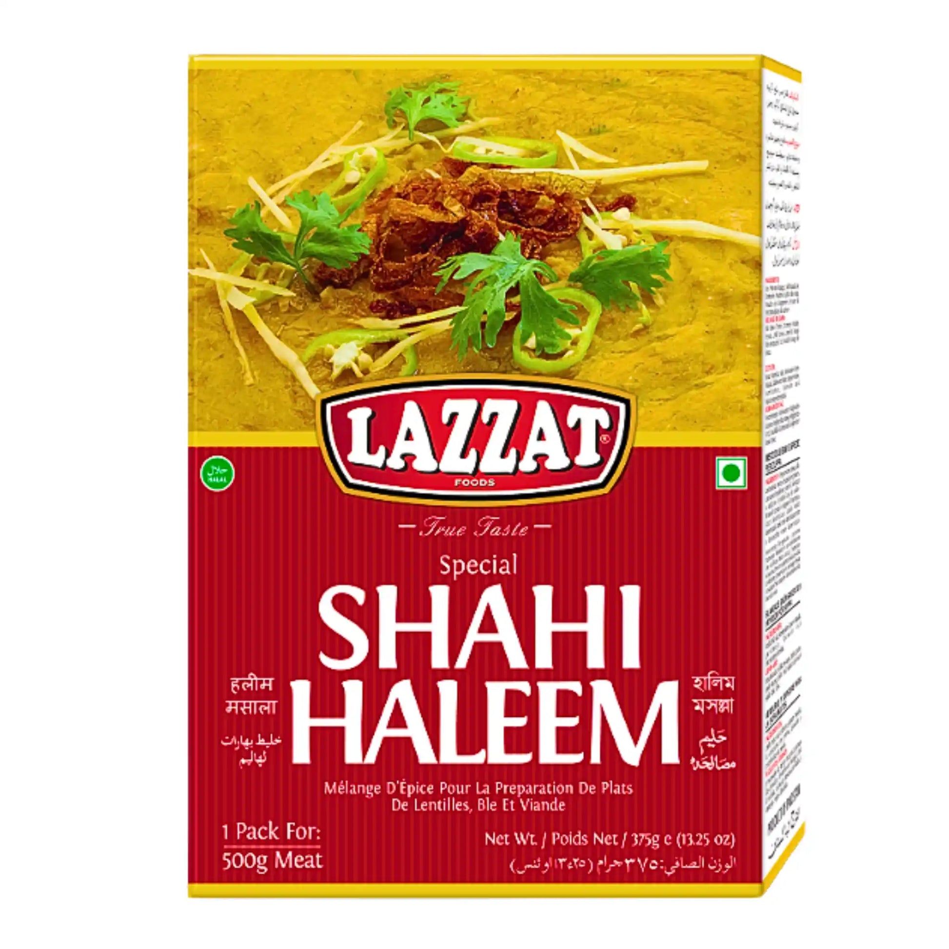 Shahi Haleem kryddmix från Lazzat, för orientaliska maträtter, 375g förpackning