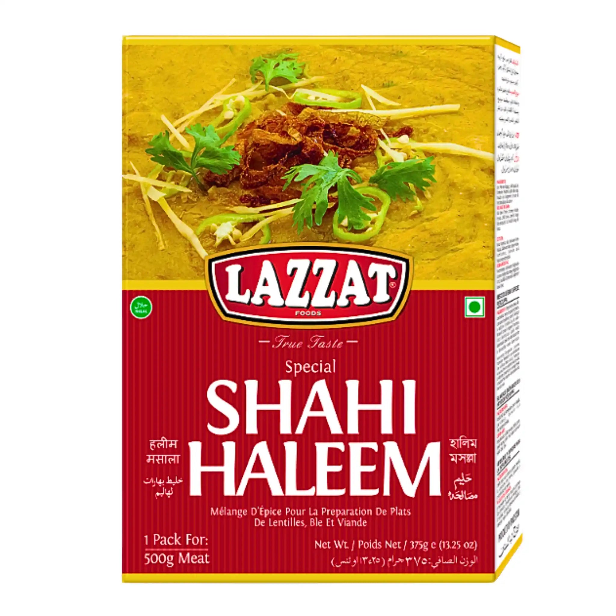 Shahi Haleem kryddmix från Lazzat, för orientaliska maträtter, 375g förpackning