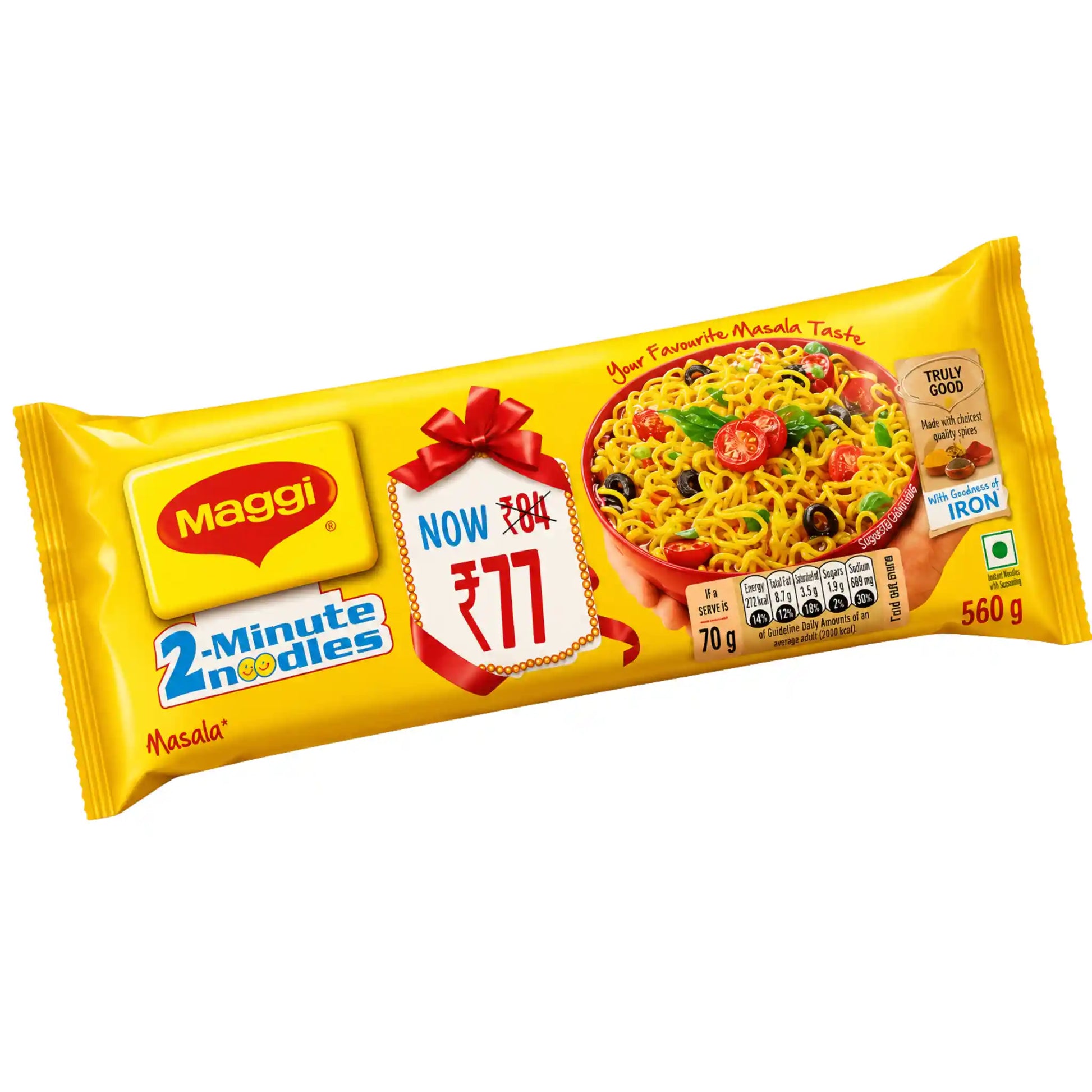 Paket med Maggi instantnudlar 560 g, Masala-smak