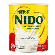 Nido mjölkpulverburk, gul burk med Nestlé-logotyp, 2,5 kg