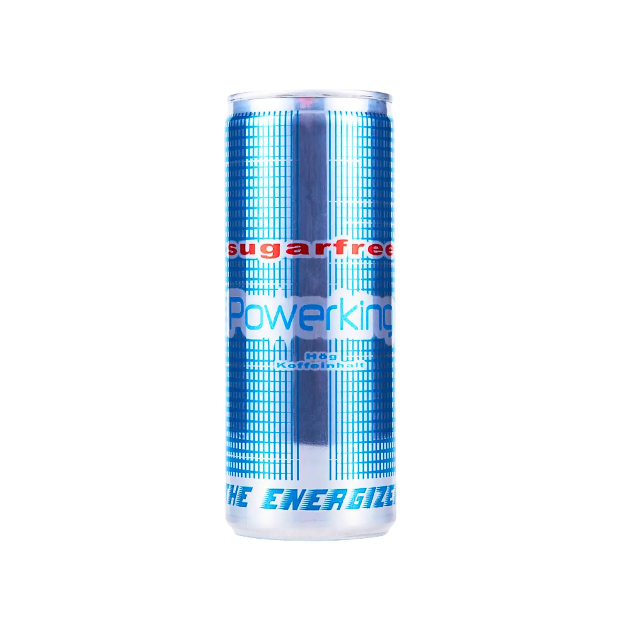 Powerking energidryck, sockerfri, i 25 cl aluminiumburk