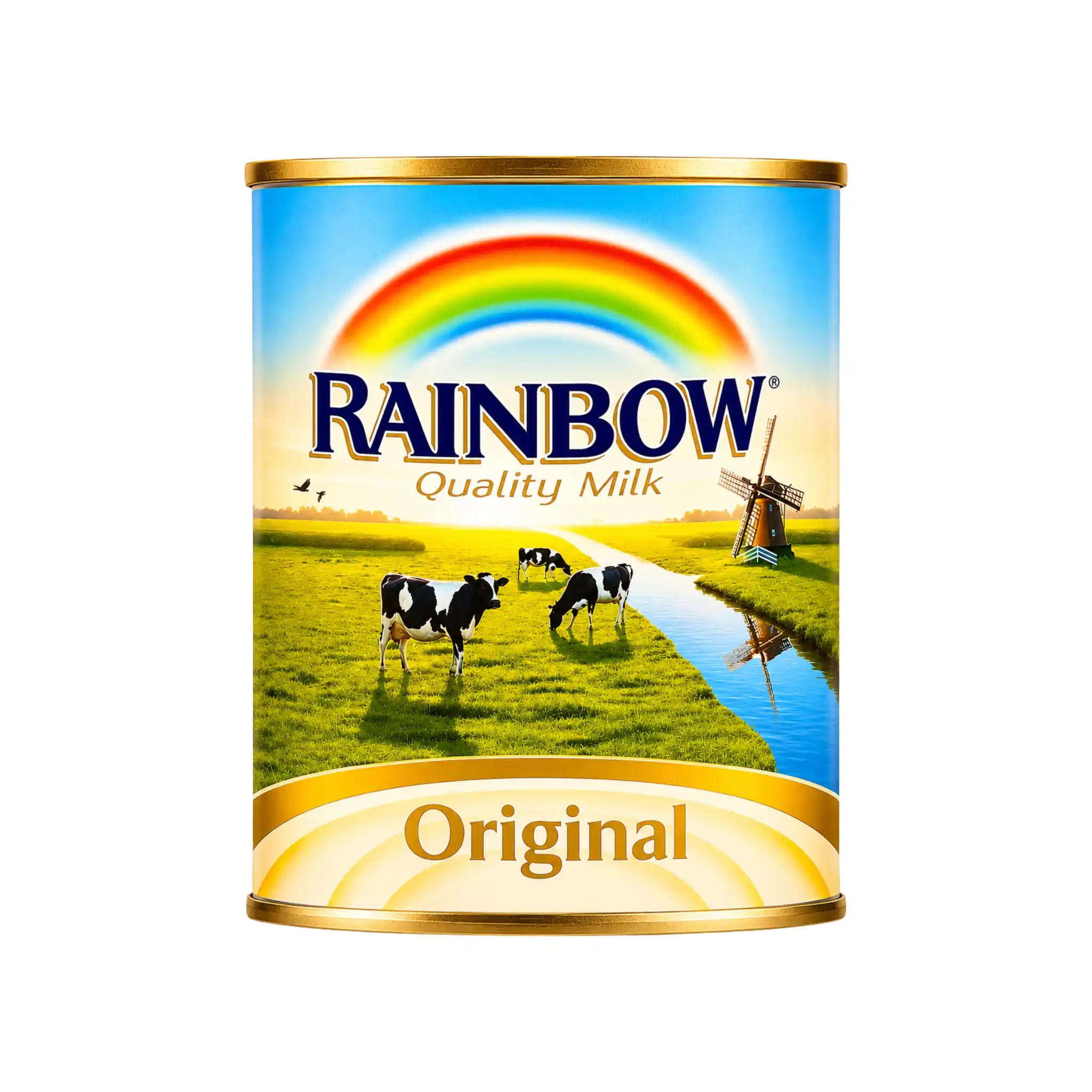 Rainbow kondenserad mjölk, Original, förpackning i metallburk