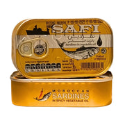 Sardiner i vegetabilisk olja, marockansk konservburk med SAFI-märke, 125g.