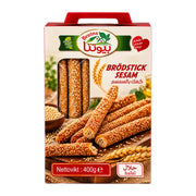 Beutna sesambrödstickor i kartong, 400 g