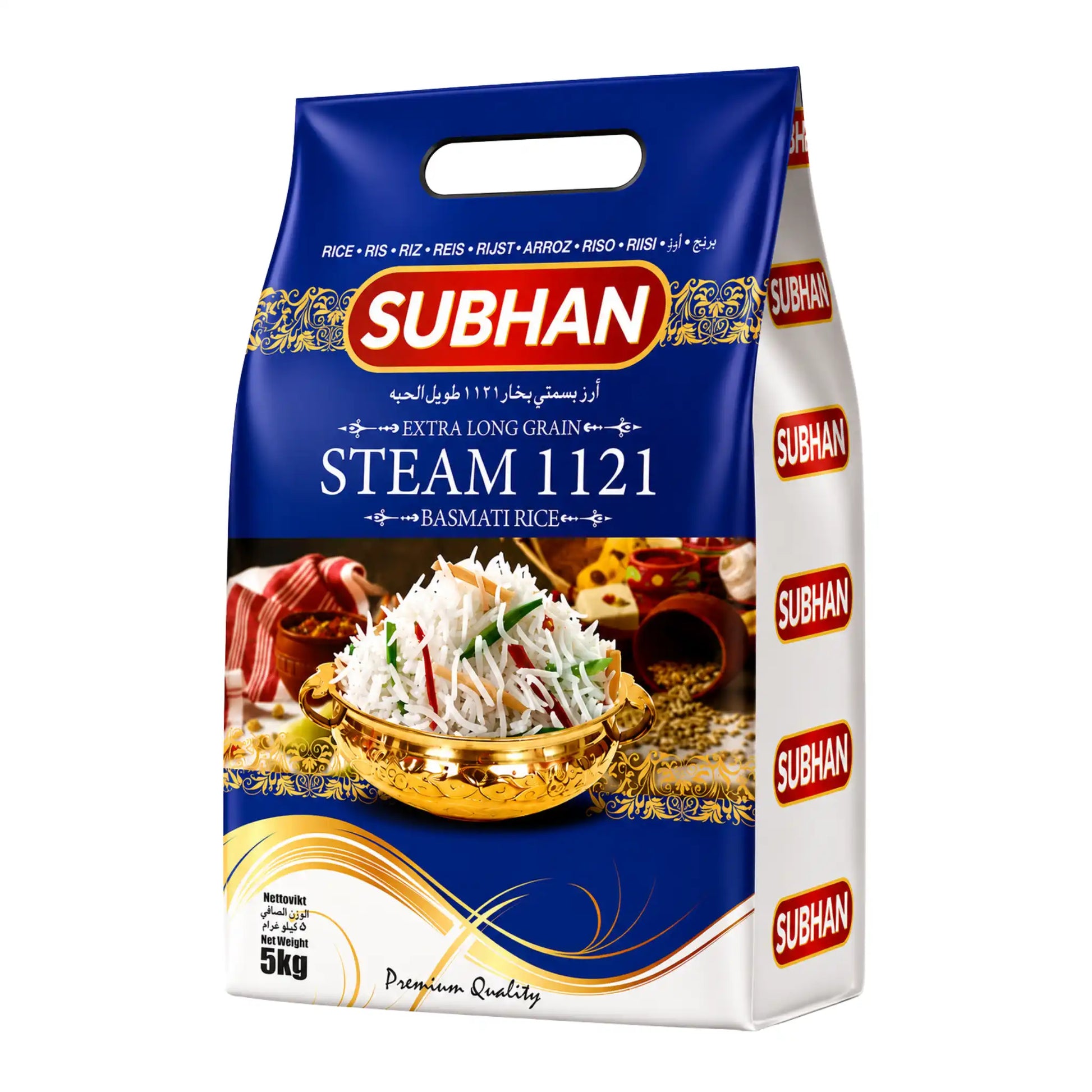 Säck med Subhan Basmati Ris 5kg extra långa korn på shirdill.com.