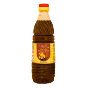 Flaska med Subhan senapsolja 500ml på vit bakgrund, orientaliska livsmedel
