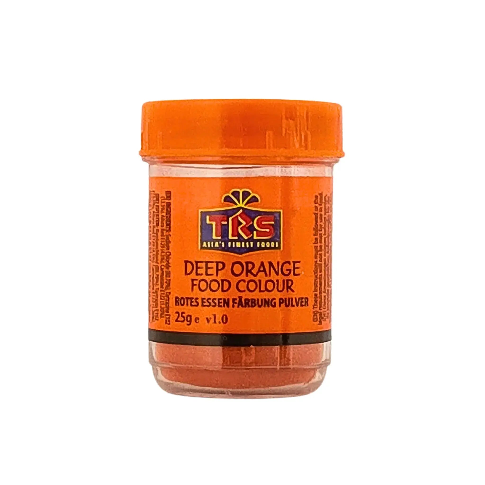 TRS djup orange matfärg i pulverform, 25g burk, asiatisk livsmedelsprodukt
