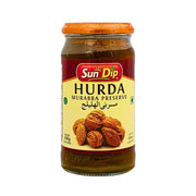 Glasburk med Sun Dip Hurda Murabba sylt, orientaliskt konserverade frukter 430g