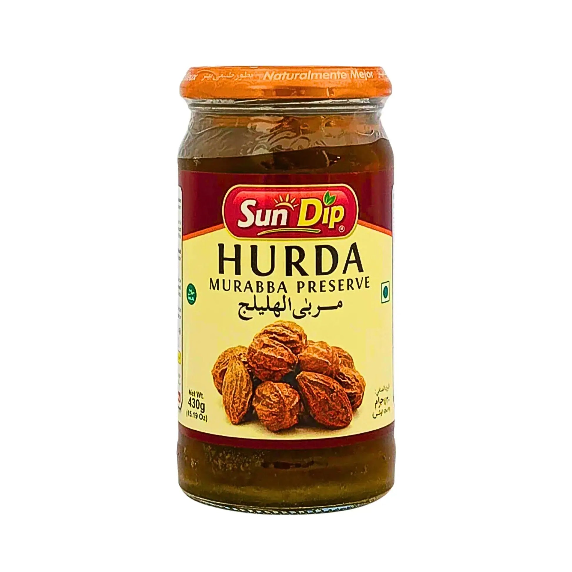 Glasburk med Sun Dip Hurda Murabba sylt, orientaliskt konserverade frukter 430g