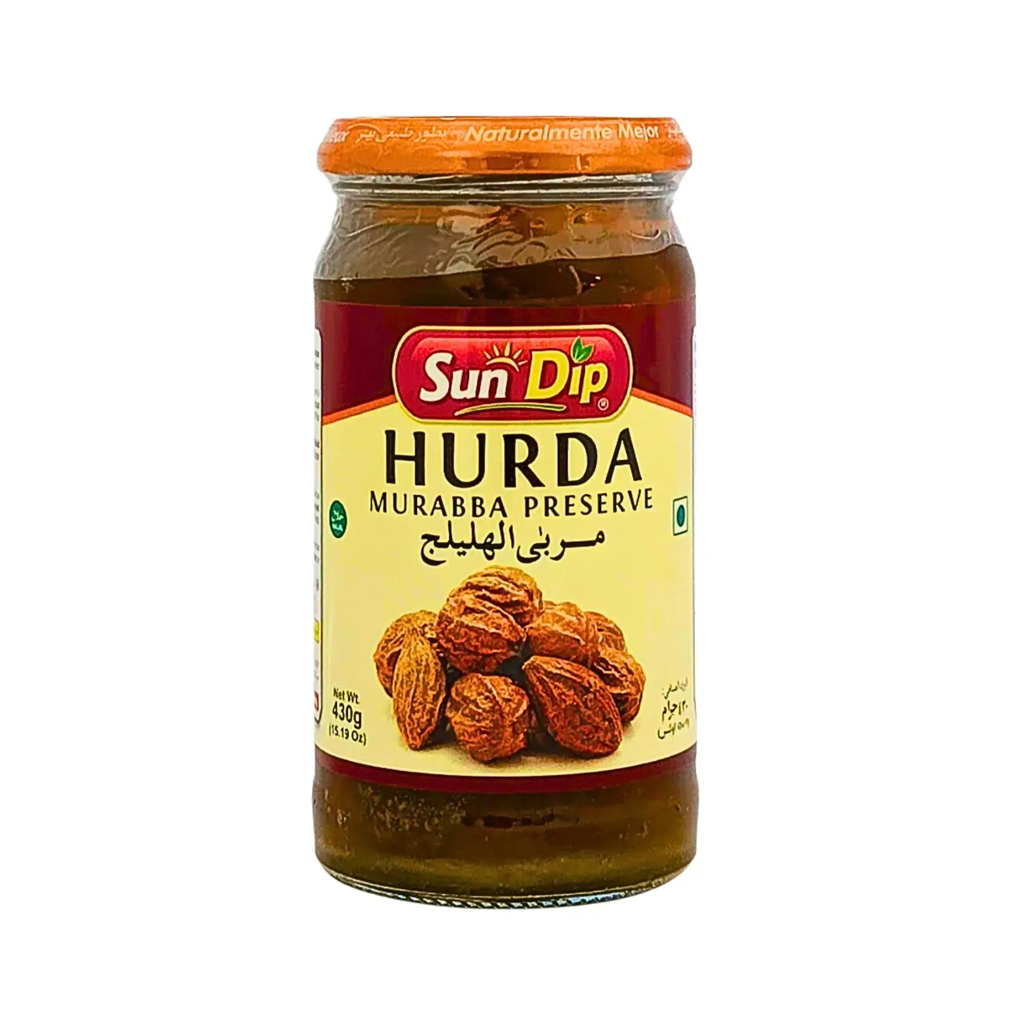Glasburk med Sun Dip Hurda Murabba sylt, orientaliskt konserverade frukter 430g