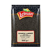 Påse med Lebsan Svarta Linser 900g, torkade belugalinser på shirdill.com.