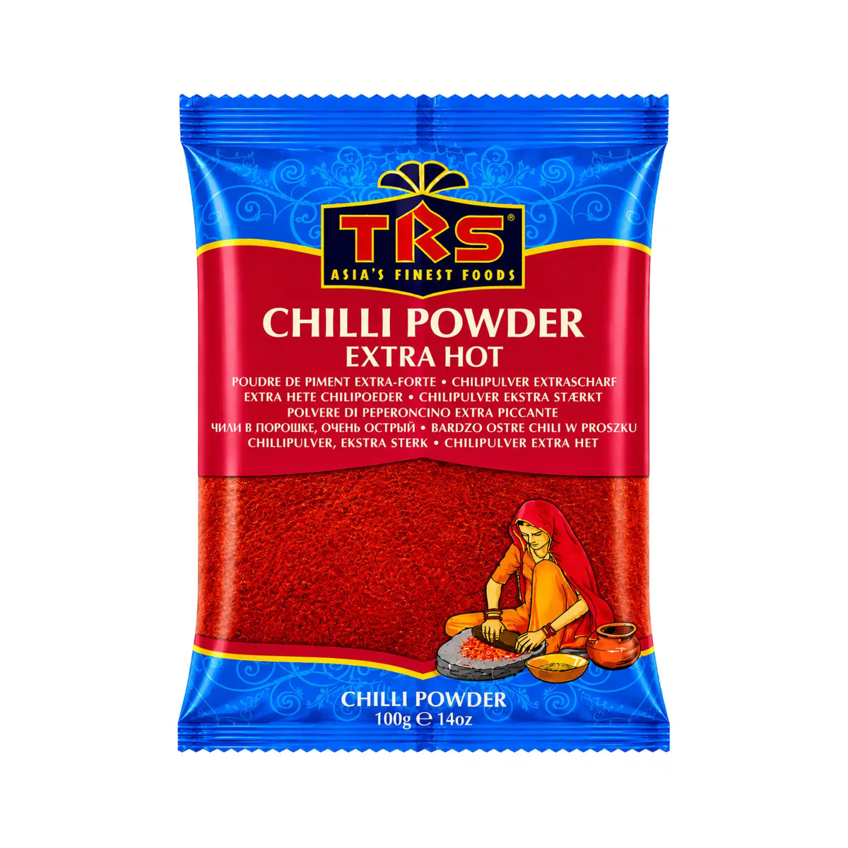 TRS chili pulver, extra starkt, förpackning 100 g