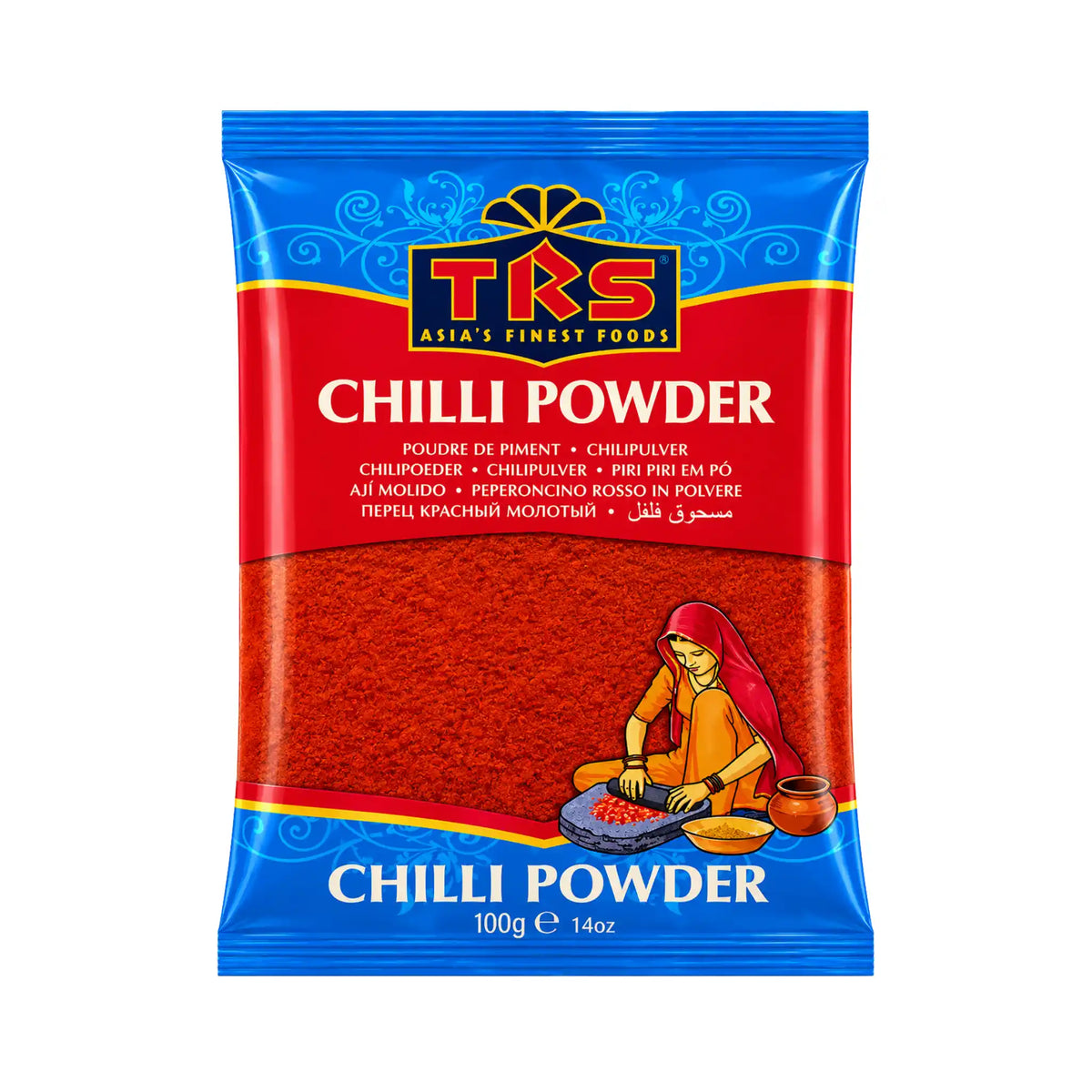 TRS milt chilipulver i påse, 100 g.