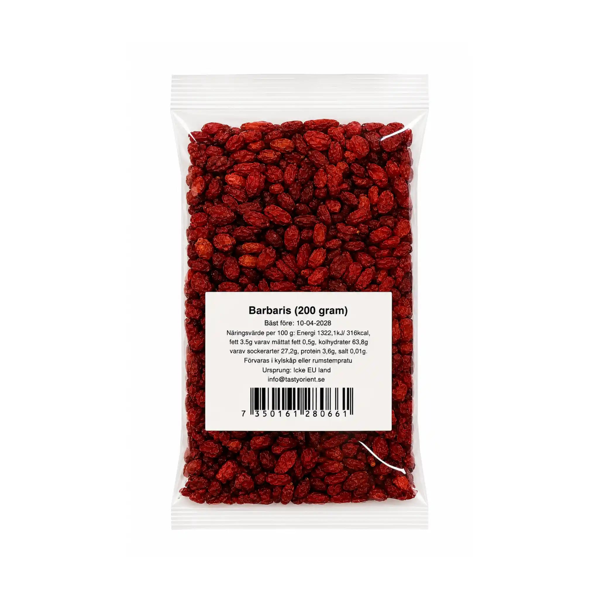 Torkad berberis i förpackning, 200 g, röda bär