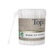 Topz bomullspinnar för makeup, 100-pack, ekologisk bomull i genomskinlig plastburk