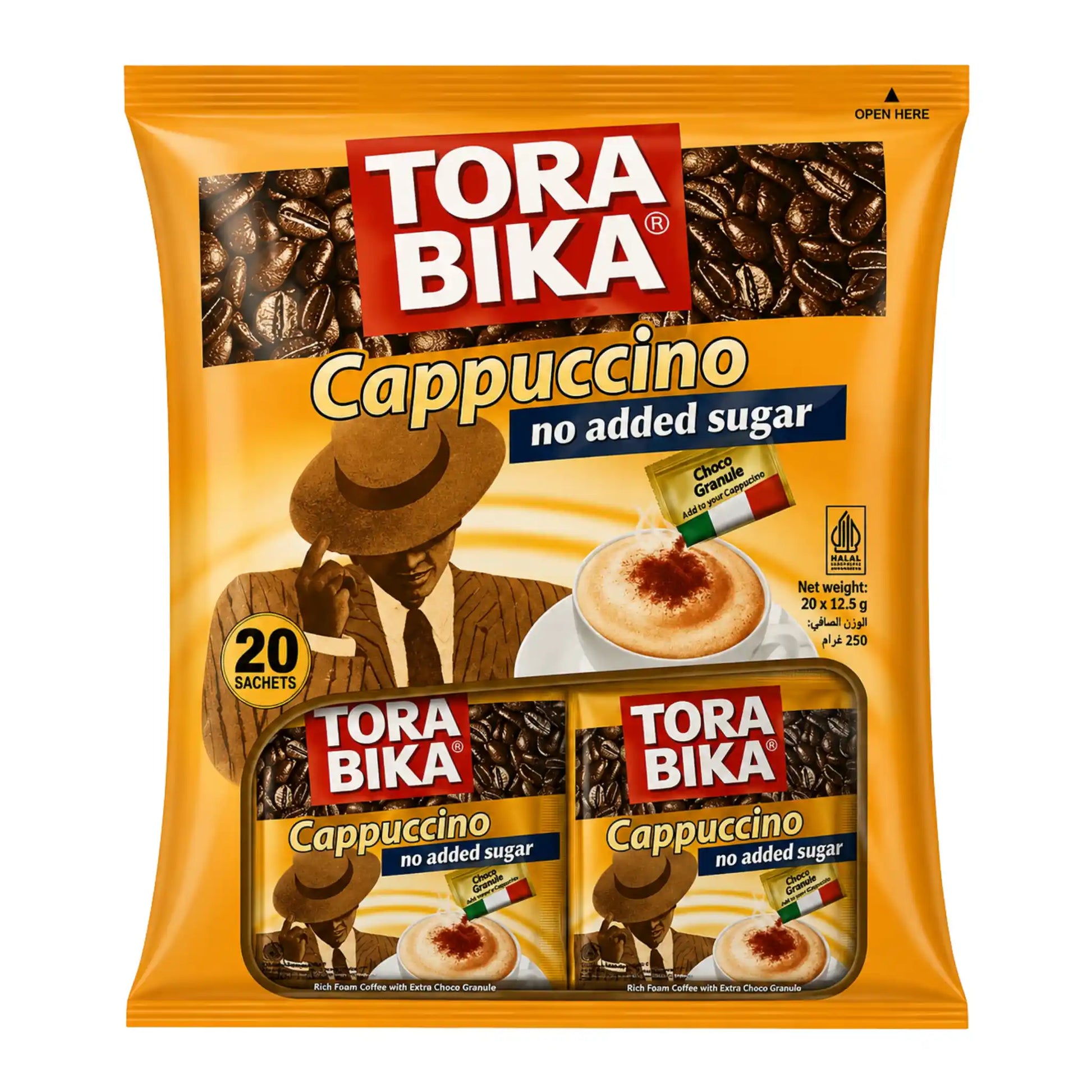 Kaffe-cappuccino påsar från TORA BIKA, 20 st, utan tillsatt socker