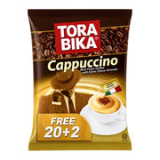 TORA BIKA Cappuccino kaffedryckspåse, chokladströssel och 20+2 gratis