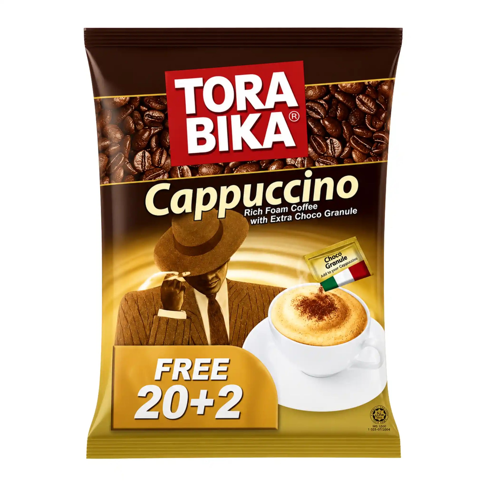 TORA BIKA Cappuccino kaffedryckspåse, chokladströssel och 20+2 gratis