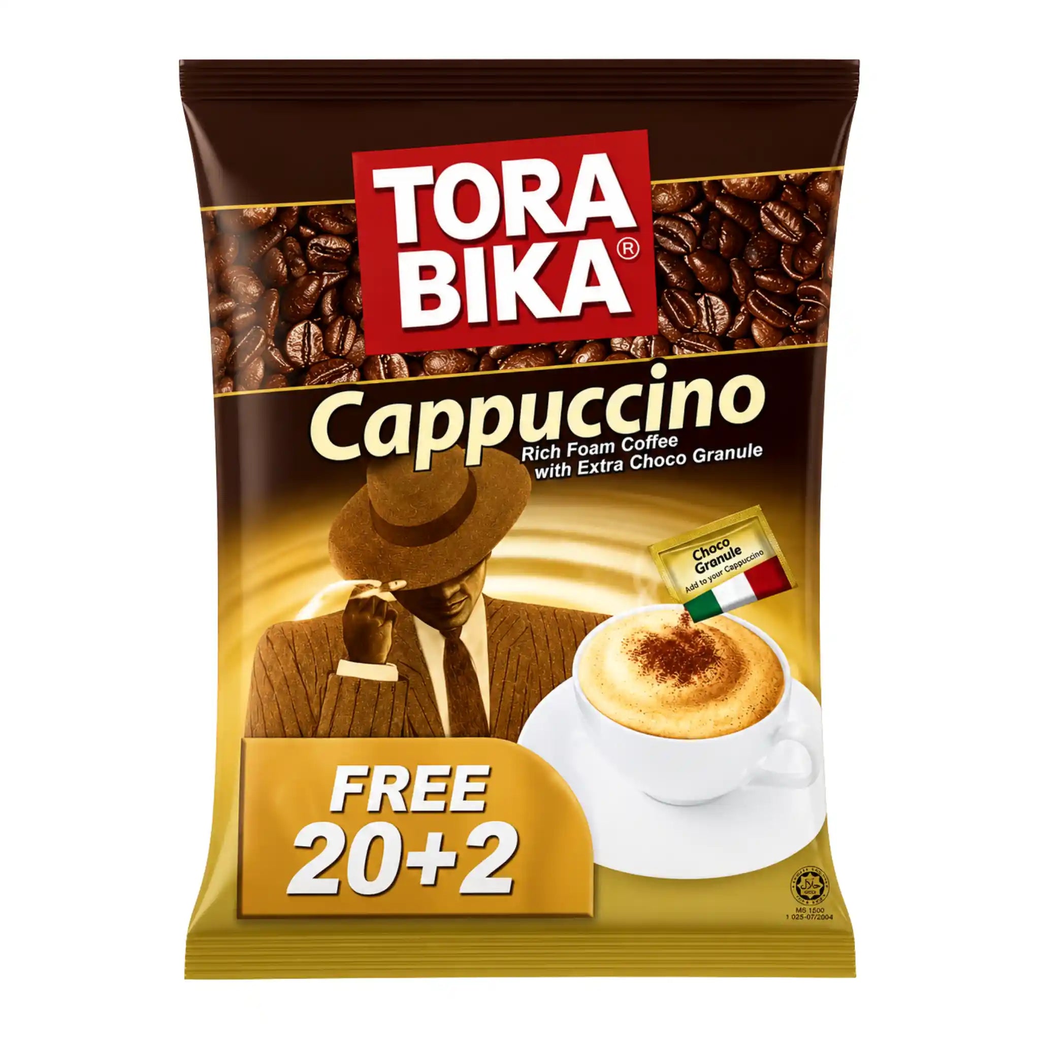 TORA BIKA Cappuccino kaffedryckspåse, chokladströssel och 20+2 gratis
