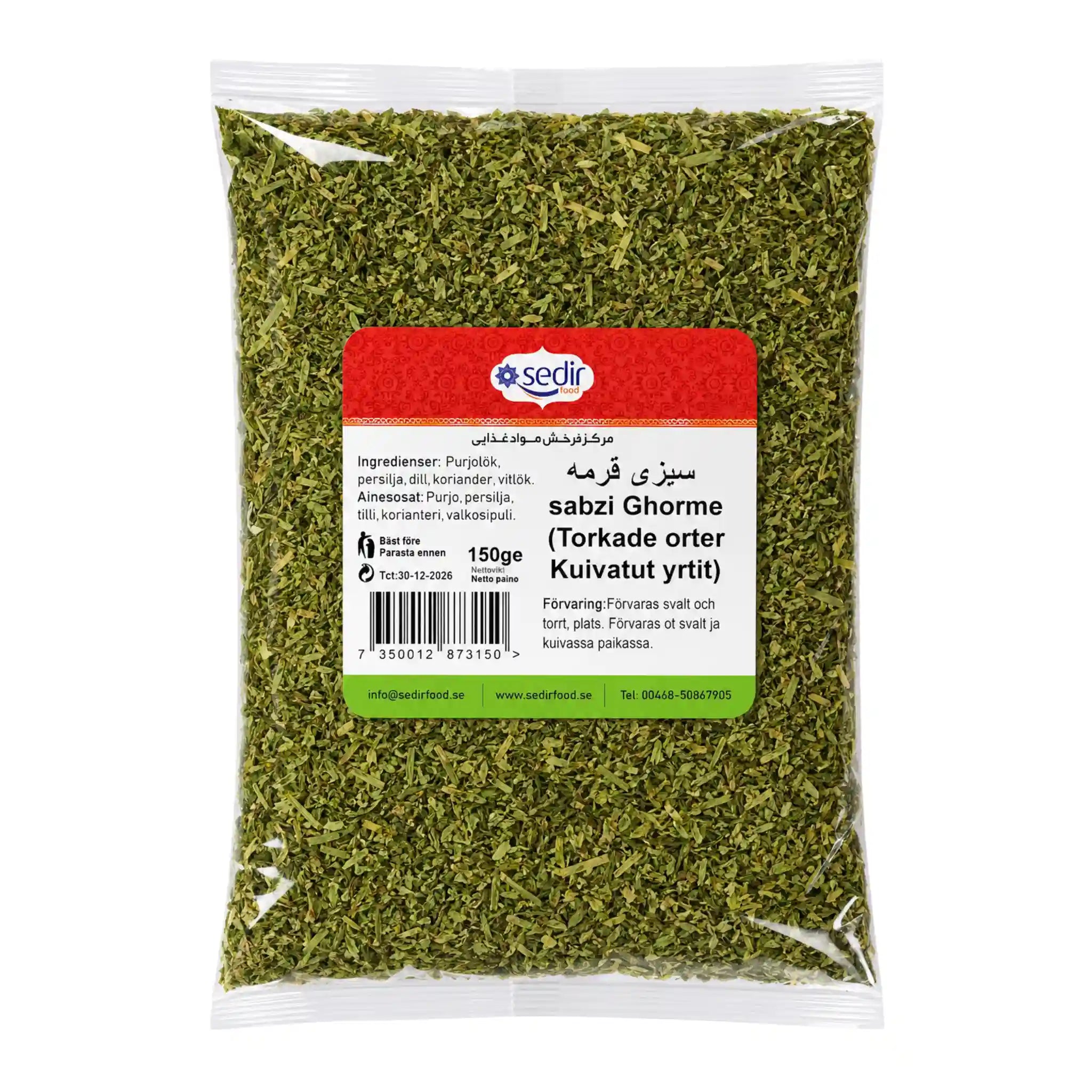 Påse torkade örter från Sedir, 150 g, grön örtblandning